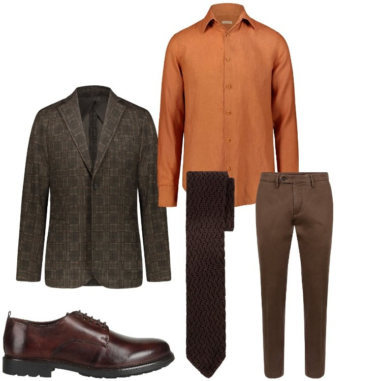 Outfit uomo - Pazzo per la cravatta. Stile Business/Elegante per Serata speciale. Abbinamento con scarpe stringate, giacche, pantaloni chino, camicie, cravatte.