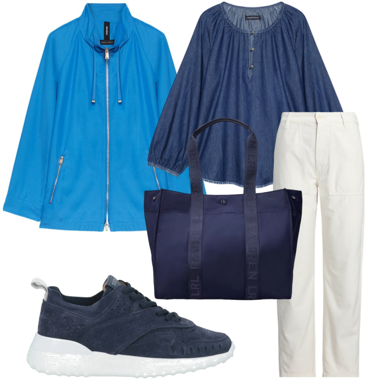Outfit donna - Il parka leggero. Stile Glamour per Tutti i giorni. Abbinamento con sneakers, pantaloni, borse tote, parka, camicie.