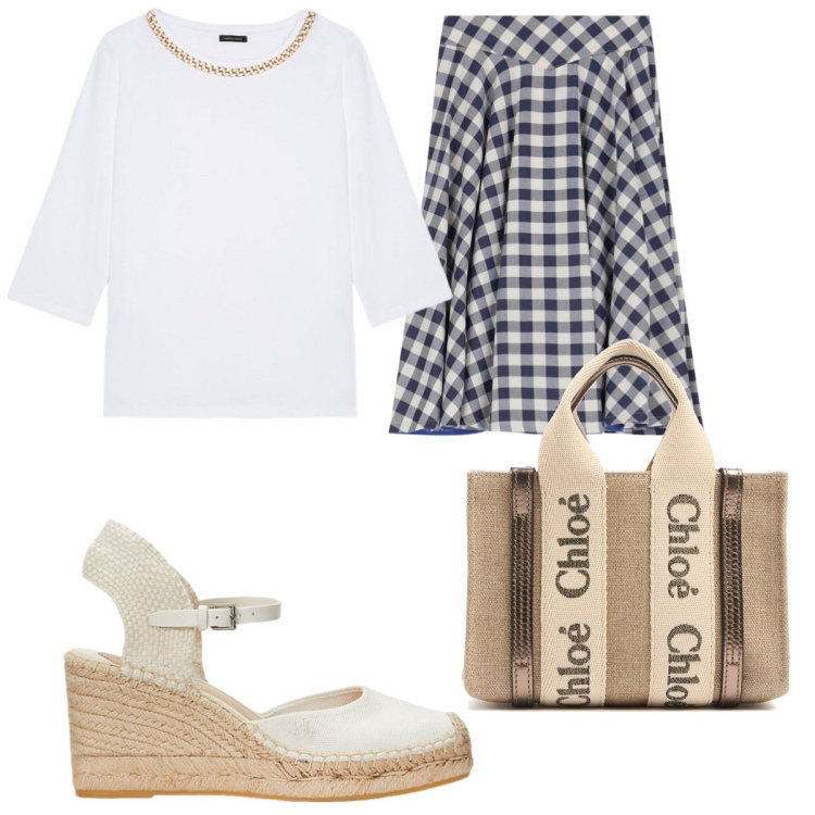 Outfit donna - Borsa Chloe. Stile Casual per Tutti i giorni. Abbinamento con gonne, espadrillas, t-shirt, borse a mano.
