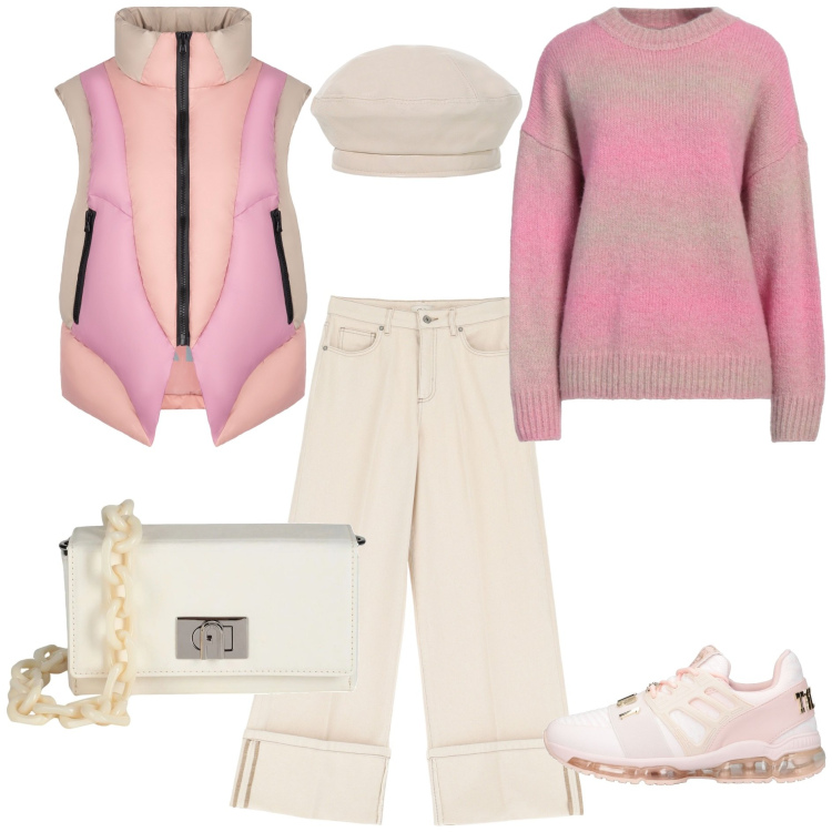 Outfit donna - Il mio Urban style. Stile Urban per Tutti i giorni. Abbinamento con borse a spalla, pullovers, sneakers, pantaloni, cappelli e berretti, piumini.