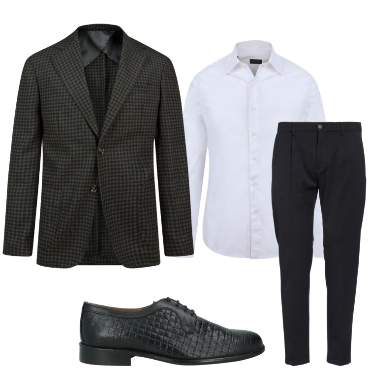Outfit uomo - Lana e tweed per l’inverno. Stile Trendy per Ufficio. Abbinamento con pantaloni chino, scarpe stringate, giacche, camicie.