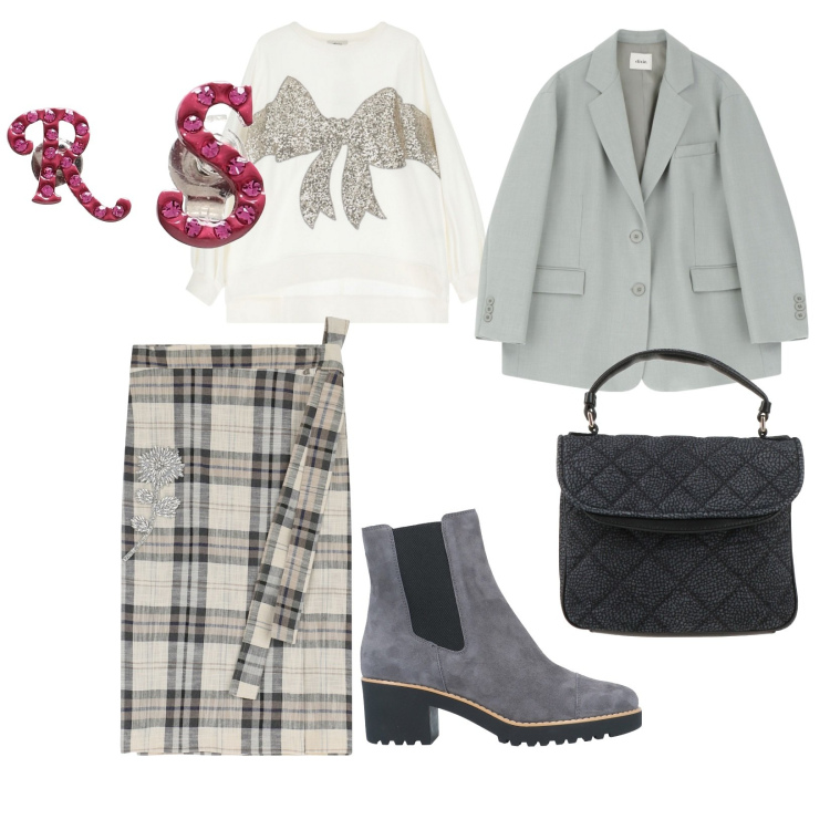 Outfit donna - Orecchini in vista. per Tutti i giorni. Abbinamento con stivaletti, orecchini, borse a mano, blazer, gonne longuette, felpe.