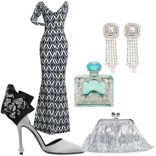 Outfit donna - notte degli Oscar the winner is. Stile Glamour per Cerimonia. Abbinamento con décolleté, vestiti lunghi, profumi, orecchini, pochette.