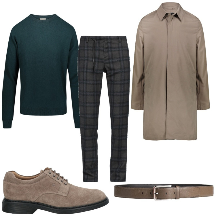 Outfit uomo - Total look #2068413. Stile Casual per Tutti i giorni. Abbinamento con pantaloni, scarpe stringate, cinture, maglieria, giacche.