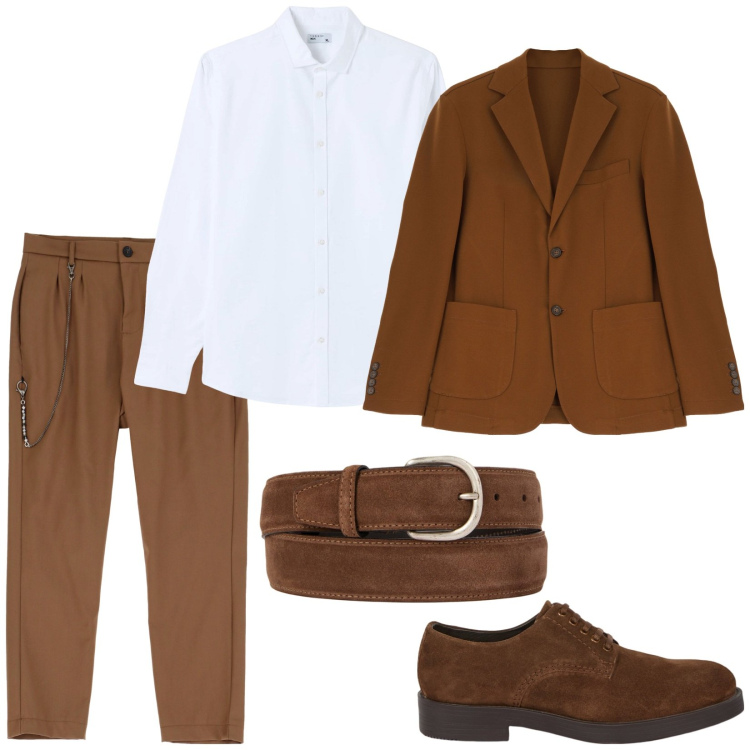 Outfit uomo - Total look #2068547. Stile Business/Elegante per Serata speciale. Abbinamento con camicie, pantaloni, giacche, cinture, scarpe stringate.