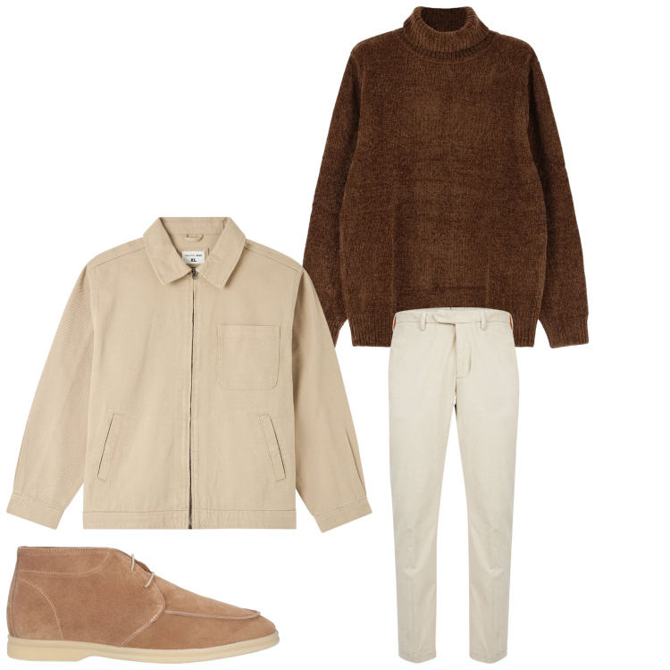 Outfit uomo - Gli ultimi freddi. Stile Casual per Tutti i giorni. Abbinamento con stivali e stivaletti, giacche, maglieria, pantaloni.
