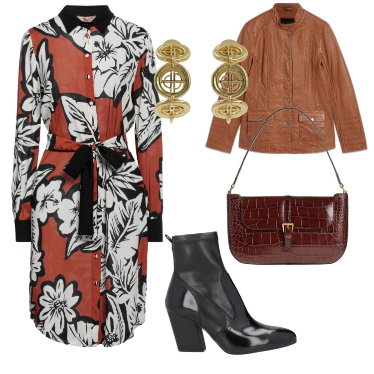 Outfit donna - Così , ci vado in ufficio. per Ufficio. Abbinamento con blazer, stivaletti, vestiti midi/longuette, borse a mano, orecchini.