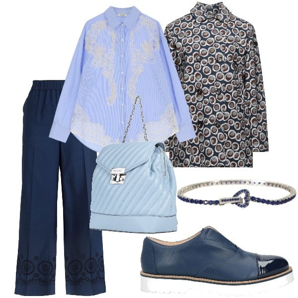 Outfit donna - Dettagli che fanno la differenza. Stile Glamour per Cerimonia. Abbinamento con mocassini, pantaloni, zaini, trench, braccialetti, camicie.