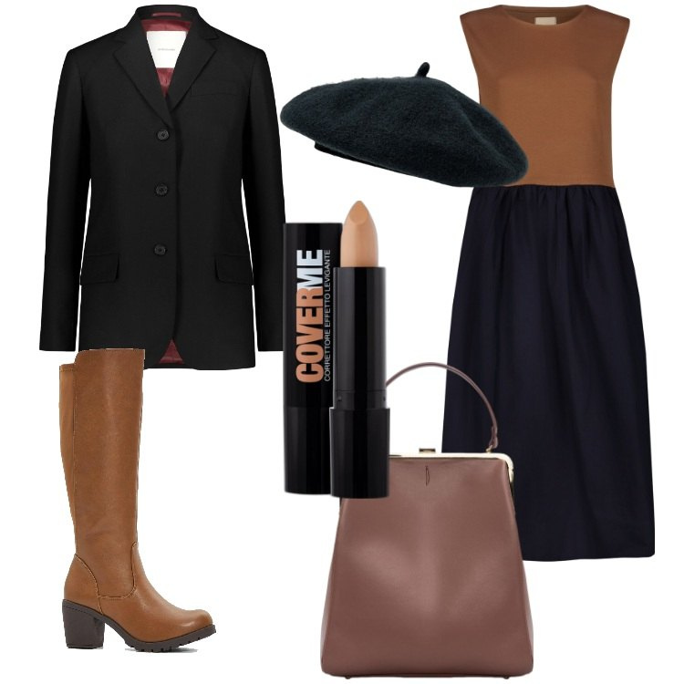 Outfit donna - Gli stivali di febbraio - @susystyle. Stile Casual chic per Ufficio. Abbinamento con stivali, correttori, blazer, borse a spalla, vestiti midi/longuette, cappelli e berretti.