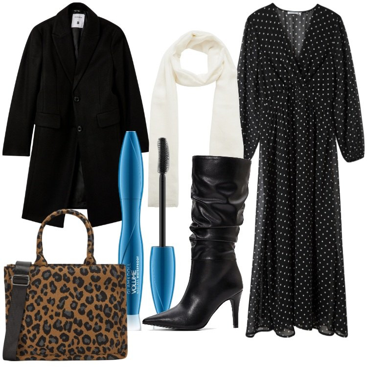 Outfit donna - Gli stivali di febbraio - @susystyle. Stile Trendy per Serata fuori. Abbinamento con stivali, mascara, vestiti lunghi, shopping bag, sciarpe, cappotti.
