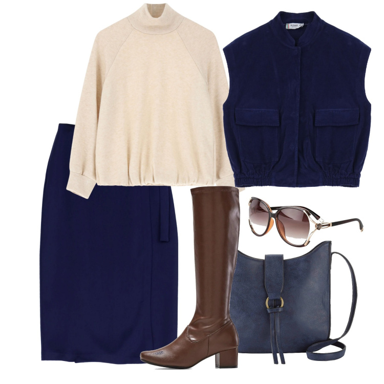 Outfit donna - Gli stivali di febbraio - @susystyle. Stile Bon Ton per Tutti i giorni. Abbinamento con stivali, occhiali da sole, borse a tracolla, blazer, maglieria, gonne longuette.