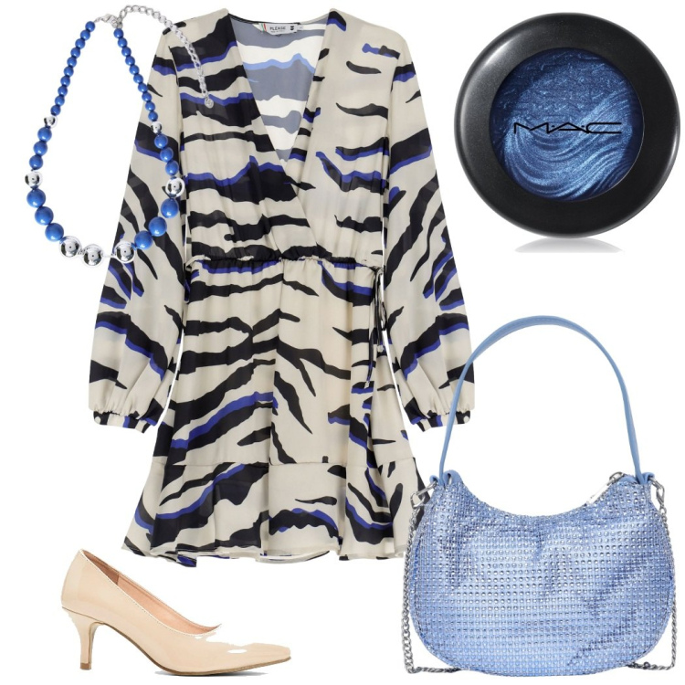 Outfit donna - I particolari. Stile Glamour per Serata fuori. Abbinamento con décolleté, ombretti, borse a spalla, vestiti corti, collane.