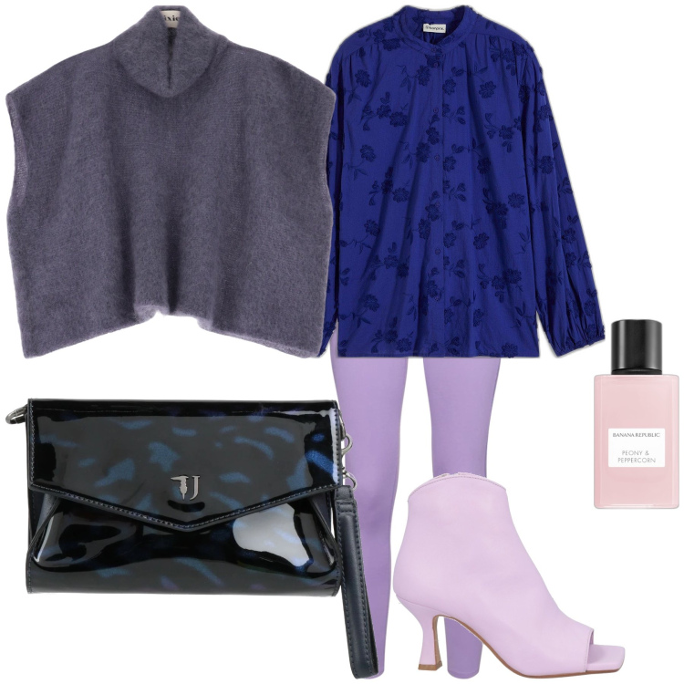Outfit donna - Curata alla mensa dell ufficio. Stile Trendy per Ufficio. Abbinamento con bluse, stivaletti, borse a mano, profumi, cappotti, leggings.