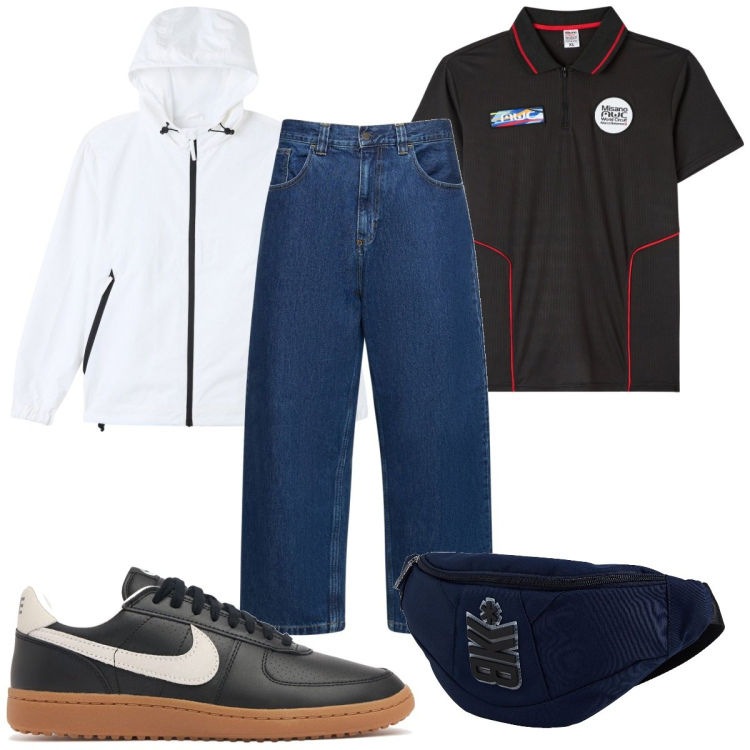 Outfit uomo - Total look #2069966. Stile Casual per Tutti i giorni. Abbinamento con borse sportive, polo, giacche, sneakers, jeans.