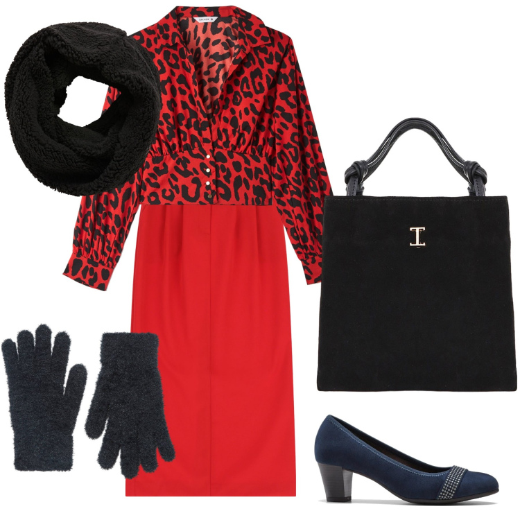 Outfit donna - Colloquio. Stile Bon Ton per Ufficio. Abbinamento con décolleté, bluse, guanti, sciarpe, shopping bag, gonne lunghe.