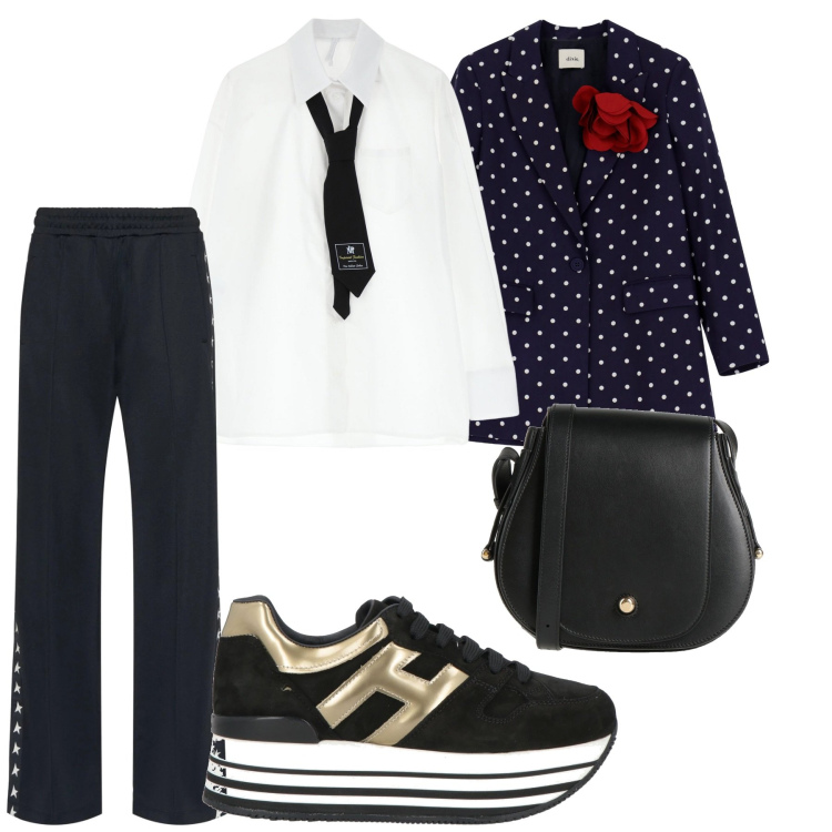 Outfit donna - Occhio alla giacca. Stile Casual chic per Tutti i giorni. Abbinamento con borse a tracolla, sneakers, camicie, blazer, pantaloni.
