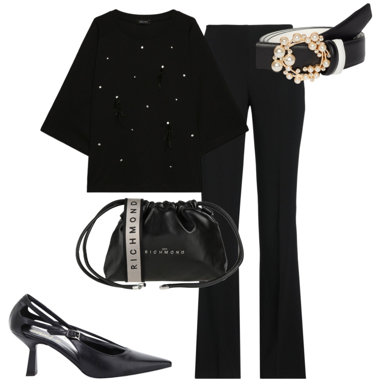 Outfit donna - City. Stile Urban per Tutti i giorni. Abbinamento con pantaloni, borse a tracolla, décolleté, cinture, felpe.