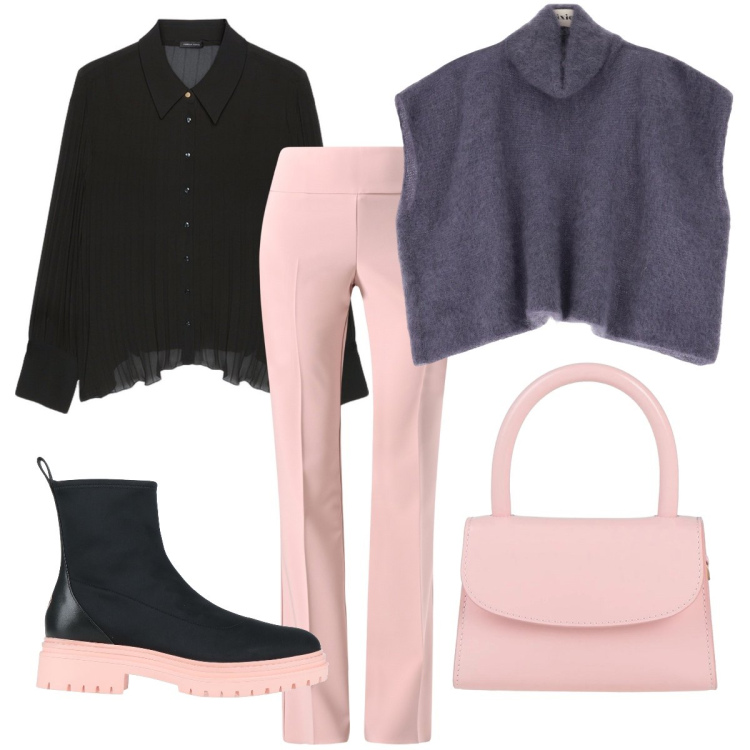 Outfit donna - Vestirsi a strati. Stile Chic per Tutti i giorni. Abbinamento con borse a mano, stivaletti, pantaloni, cappotti, camicie.