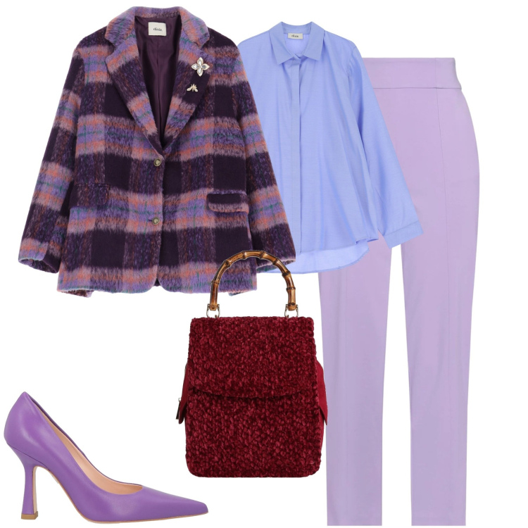 Outfit donna - City. Stile Urban per Tutti i giorni. Abbinamento con décolleté, pantaloni, borse a mano, blazer, camicie.