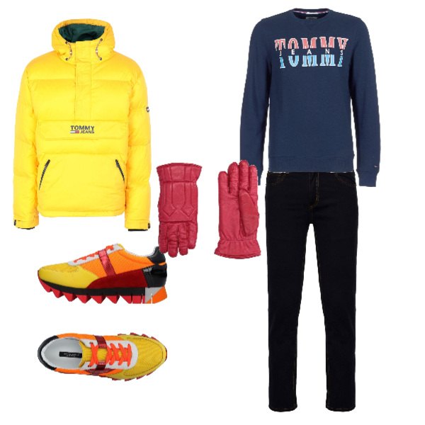 Outfit uomo - Per brillare. Stile Urban per Tutti i giorni. Abbinamento con sneakers.
