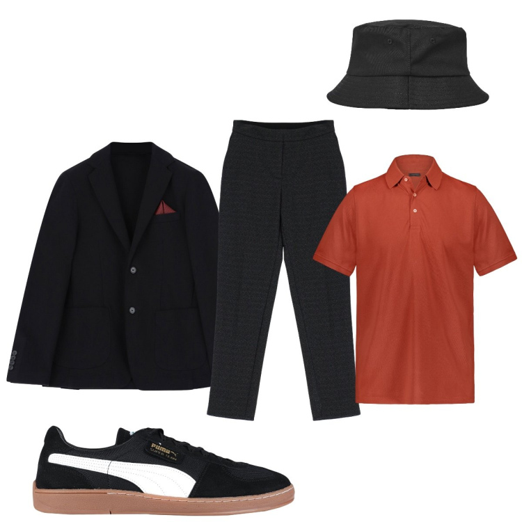 Outfit uomo - La polo Doppelganger. Stile Casual per Tutti i giorni. Abbinamento con sneakers, cappelli, giacche, pantaloni, polo.
