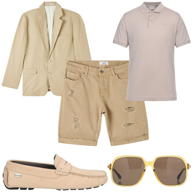 Outfit uomo - Total look #2070640. Stile Trendy per Sport. Abbinamento con occhiali da sole, scarpe stringate, polo, giacche, bermuda.