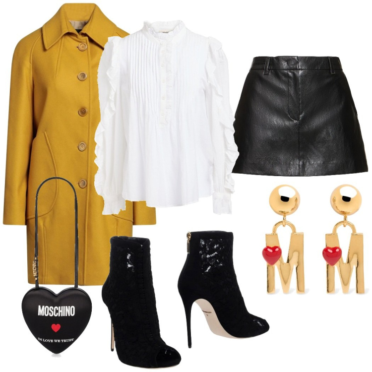 Outfit donna - Occhio agli stivali!. Stile Casual per Tutti i giorni. Abbinamento con cappotti, stivaletti, top, orecchini, borse a spalla, minigonne.