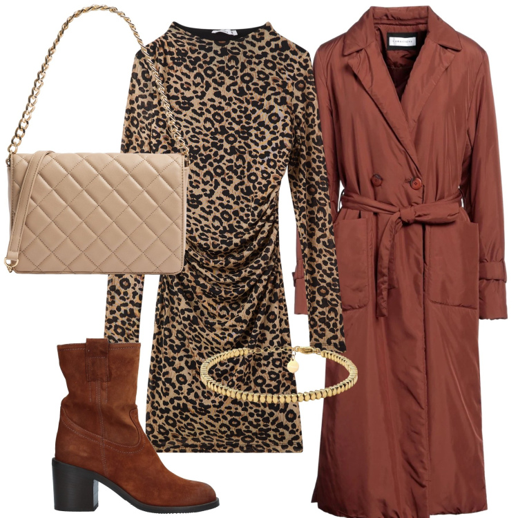 Outfit donna - Piazza del duomo appuntamento amici. Stile Urban per Tutti i giorni. Abbinamento con cappotti, stivaletti, vestiti lunghi, borse a tracolla, braccialetti.