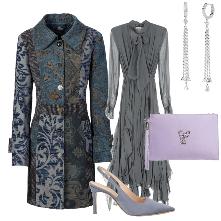 Outfit donna - Abbigliamento da cerimonia chic. Stile Chic per Cerimonia. Abbinamento con cappotti, décolleté, borse a mano, orecchini, vestiti lunghi.
