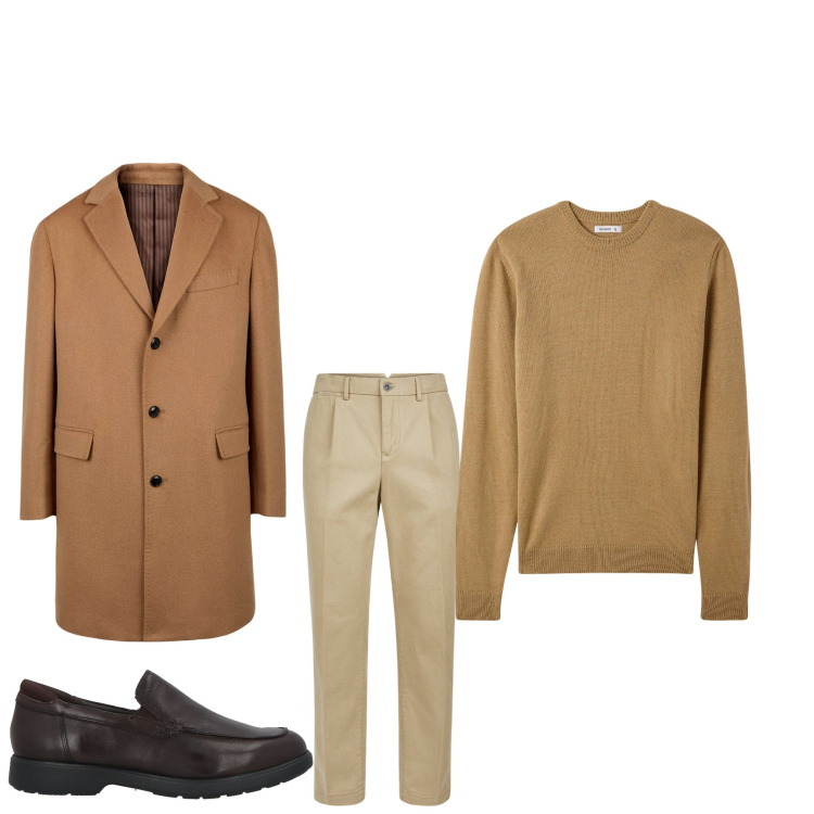 Outfit uomo - Morbidezza. Stile Casual per Tutti i giorni. Abbinamento con scarpe stringate, maglieria, pantaloni, cappotti.