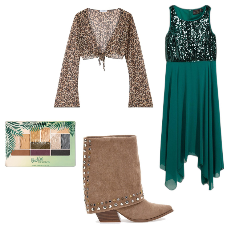Outfit donna - A spasso con Daisy. Stile Casual chic per Tutti i giorni. look ideale per Petite. Abbinamento con vestiti senza maniche, ombretti, bolero, stivaletti texani.