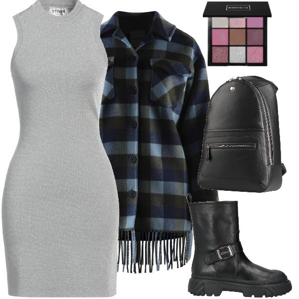 Outfit donna - In Gita. Stile Casual per Tutti i giorni. Abbinamento con zaini, camicie, vestiti corti, stivaletti, ombretti.