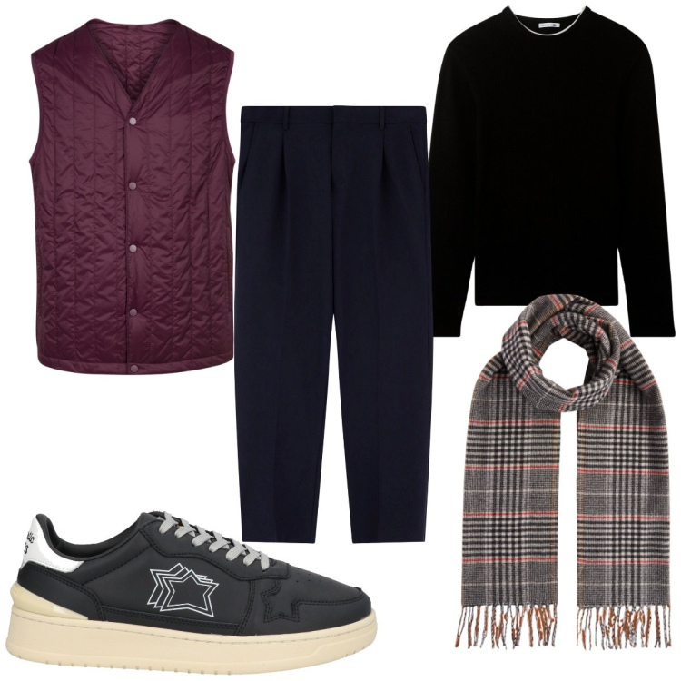 Outfit uomo - Total look #2071421. Stile Casual per Tutti i giorni. Abbinamento con sneakers, maglieria, pantaloni, piumini, sciarpe.