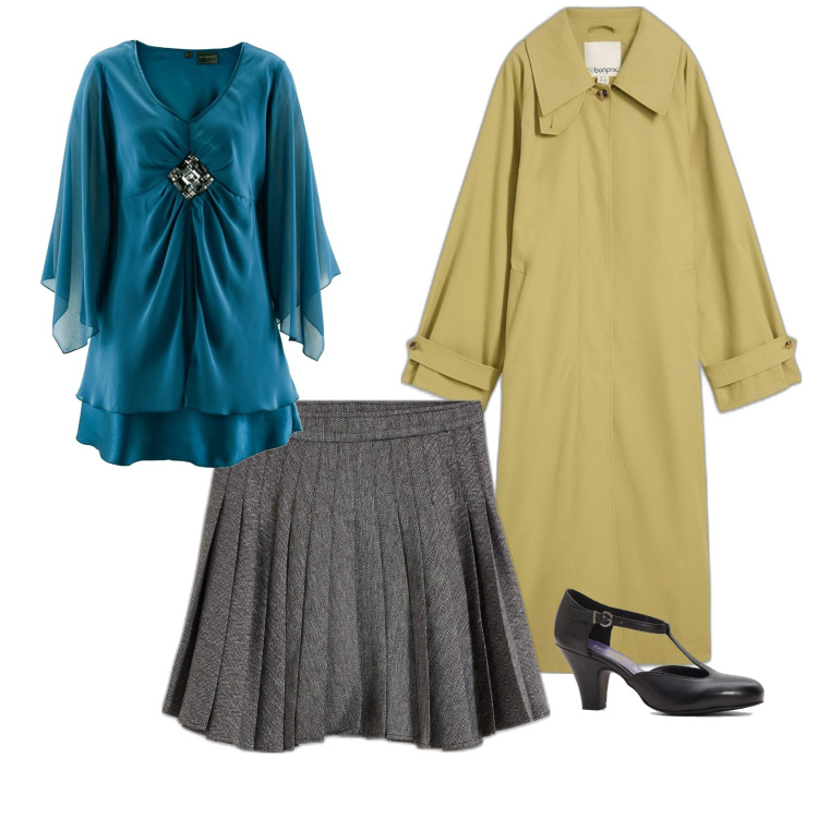 Outfit donna - Total look #2071535. Stile Casual chic per Ufficio. Abbinamento con trench, minigonne, tuniche, décolleté.