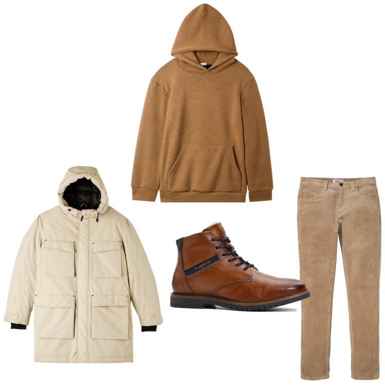 Outfit uomo - Felpa e jeans. Stile Casual per Tutti i giorni. Abbinamento con pantaloni, stivali e stivaletti, parka, felpe.