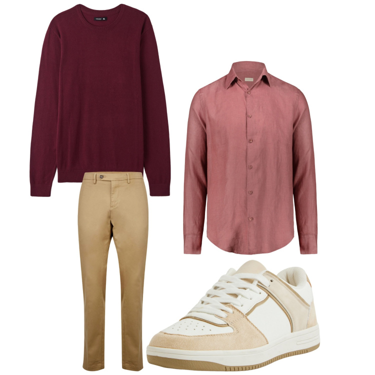 Outfit uomo - Colori neutri. Stile Casual per Tutti i giorni. Abbinamento con maglieria, sneakers, pantaloni chino, camicie.