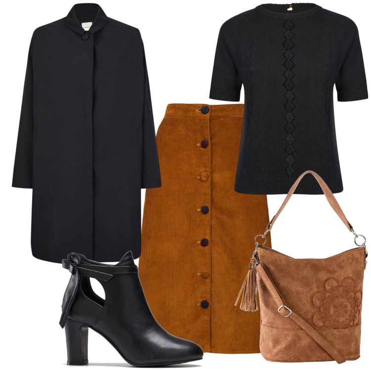 Outfit donna - Lo scamosciato di primavera. Stile Urban per Tutti i giorni. Abbinamento con borse a mano, stivaletti, gonne longuette, trench, maglieria.