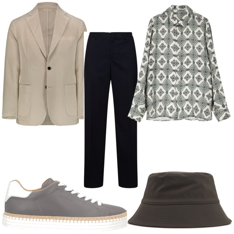 Outfit uomo - Total look #2071764. Stile Trendy per Tutti i giorni. Abbinamento con sneakers, camicie, giacche, pantaloni, cappelli.