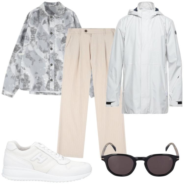 Outfit uomo - Total look #2071770. Stile Trendy per Tutti i giorni. Abbinamento con sneakers, giacche, pantaloni, camicie, occhiali da sole.