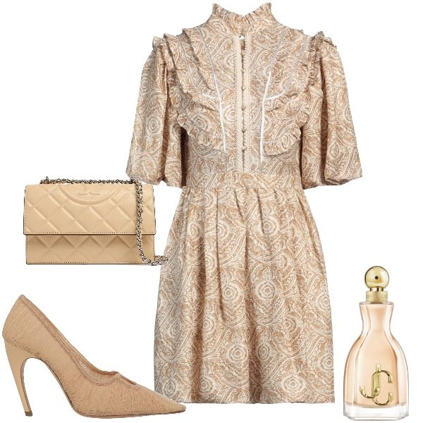 Outfit donna - Casa nella prateria. Stile Vintage retrò per Tutti i giorni. Abbinamento con vestiti corti, décolleté, profumi, borse a spalla.
