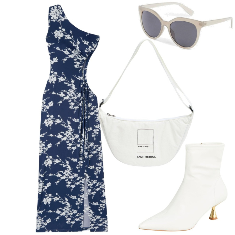Outfit donna - Asimmetrica 4. Stile Romantica per Tutti i giorni. Abbinamento con borse a tracolla, vestiti asimmetrici, marsupi, stivaletti.