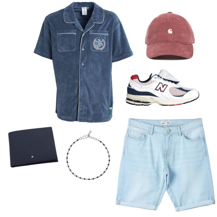 Outfit uomo - Scazzo. Stile Urban per Tutti i giorni. Abbinamento con sneakers, camicie, bermuda, braccialetti, portafogli, cappelli.