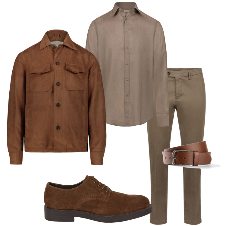 Outfit uomo - Doppelganger. Stile Urban per Tutti i giorni. Abbinamento con cinture, giacche, pantaloni chino, camicie, scarpe stringate.