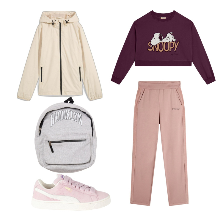 Outfit donna - Sportissima. Abbinamento con blazer, sneakers, borse sportive, pantaloni, felpe.