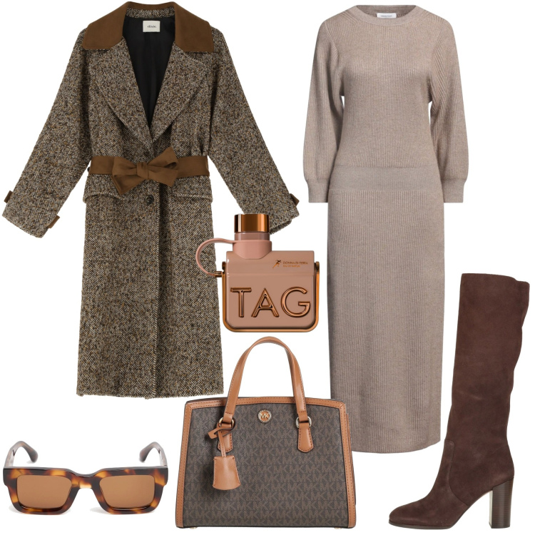 Outfit donna - La borsa in primo piano - @tiffany22. Stile Chic per Tutti i giorni. Abbinamento con vestiti lunghi, stivali, borse a mano, profumi, cappotti, occhiali da sole.