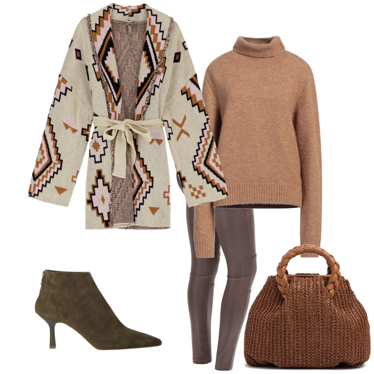 Outfit donna - Pantaloni slim fit. Stile Casual chic per Tutti i giorni. Abbinamento con maglieria, pantaloni skinny, cardigans, stivaletti, borse a mano.