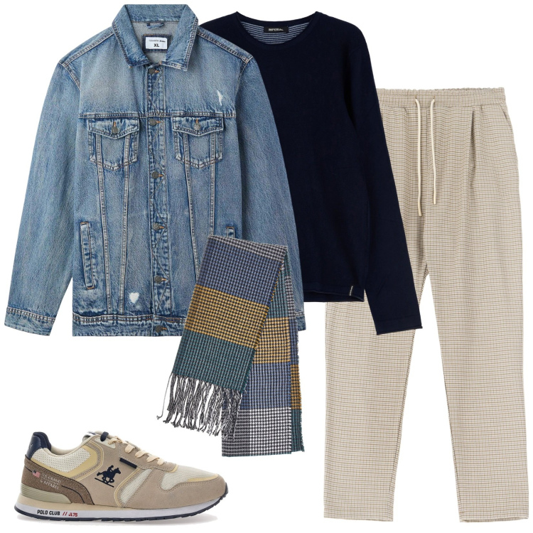 Outfit uomo - Pantaloni joggers. Stile Trendy per Tutti i giorni. Abbinamento con giacche, pantaloni, maglieria, sneakers, sciarpe.