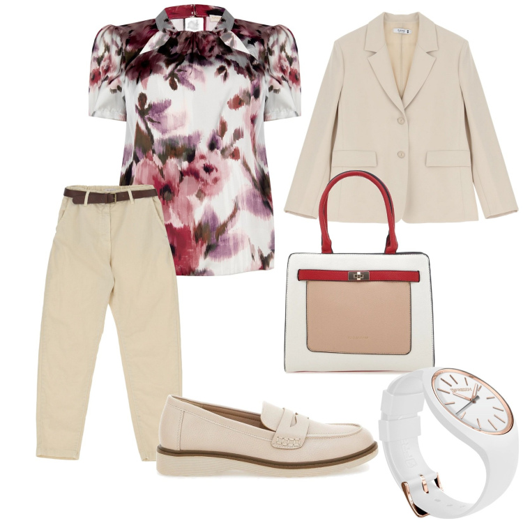 Outfit donna - La blusa comoda. per Tutti i giorni. Abbinamento con bluse, pantaloni, blazer, orologi, mocassini, borse a spalla.
