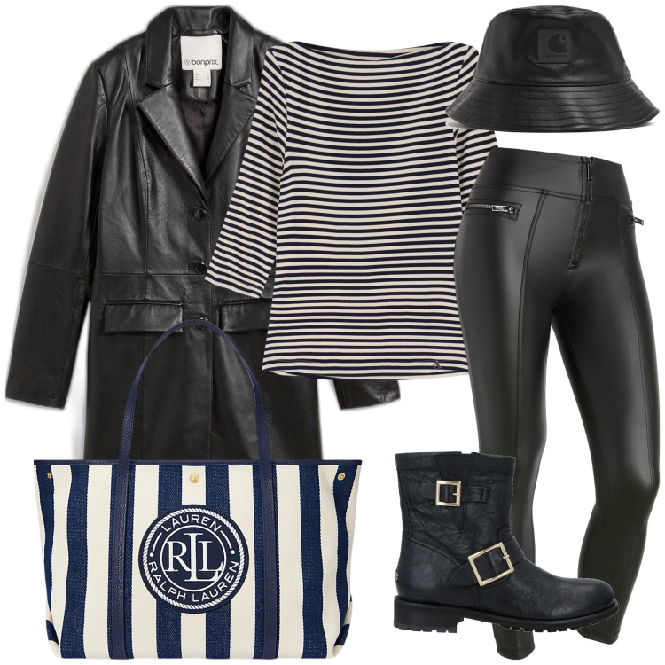 Outfit donna - Rock di classe. Stile Rock per Tutti i giorni. Abbinamento con cappotti, stivaletti, t-shirt, pantaloni skinny, borse tote, cappelli.