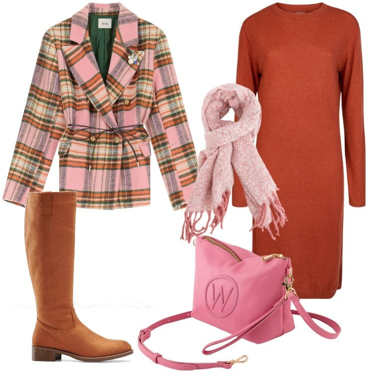 Outfit donna - Blazer di fine inverno - @laloba. Stile Basic per Ufficio. Abbinamento con stivali, blazer, vestiti, valigie, sciarpe.